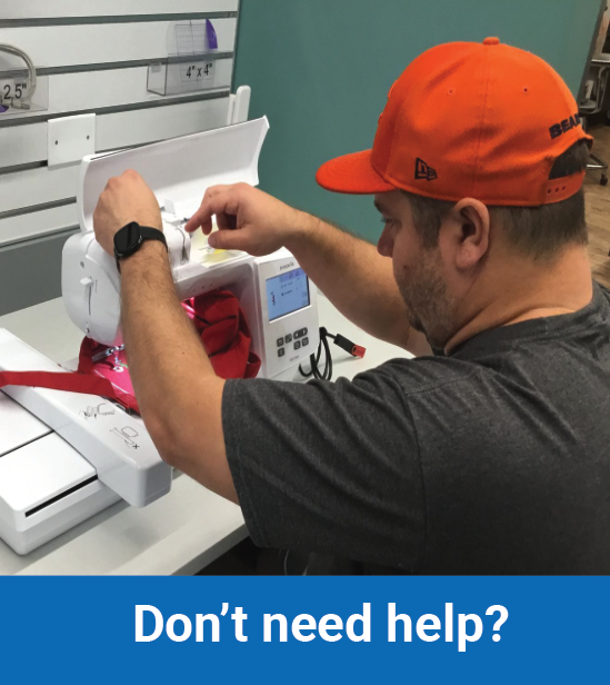 Man using a sewing machine